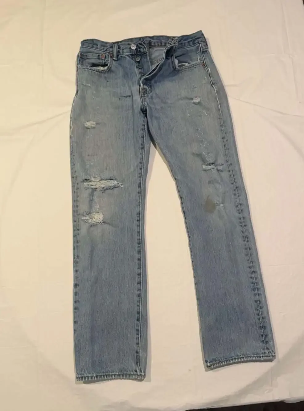 Levi's 501 Original Fit Distressed Button Fly Jeans 31x32